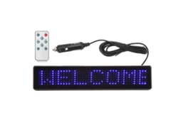 Painel Led para Carro com Controle Remoto Programável Letras Azuis Publicitário Tela 5 12v Z741b