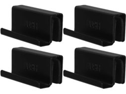Conjunto De 4 Presilhas Pretas Para Maçanetas Portas Vidro, Compatíveis Com Aço Laminado A Frio De 4a 6mm Espessura