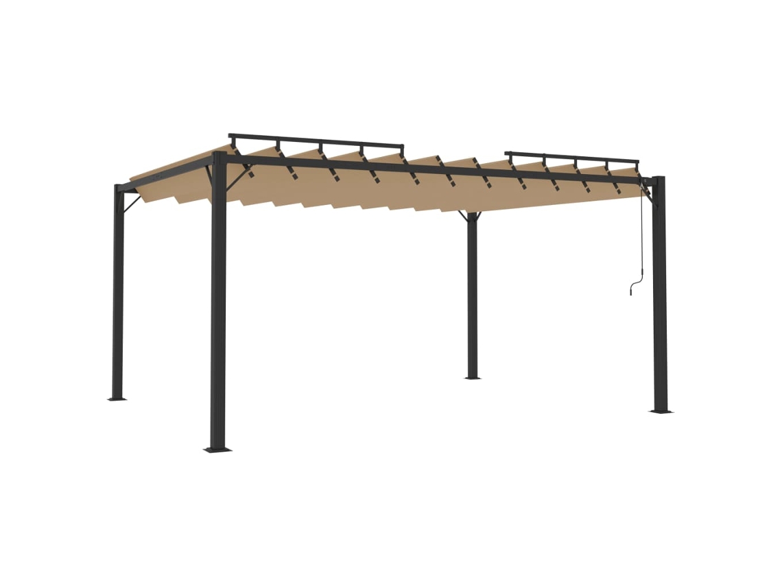 Gazebo VIDAXL Cinzento-acastanhado Tecido (3x4 m)