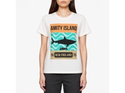 Rockinstone Jaws Movie Waves White Adult Shirt Size:m