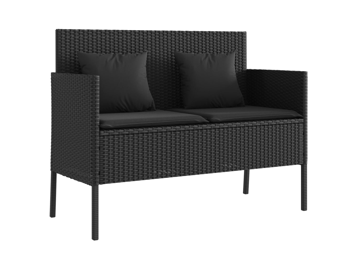 Garden Bench, Garden Benches Vidaxl Preto Rattan / Vime (n/a)