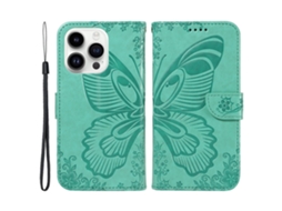 Capa Para Iphone 14 Pro Pele Sintética Verde