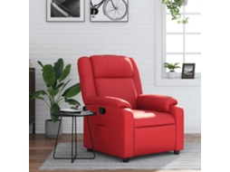 Vidaxl Poltrona Reclinável Couro Artificial Vermelho