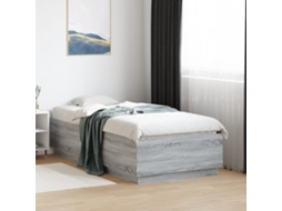 Estrutura Cama 75x190 Cm Derivados De Madeira Cinzento Sonoma