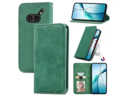Capa De Celular Flip Magnética Com Toque Retrô Em Couro Sintético Para Nothing Phone 2a Plus