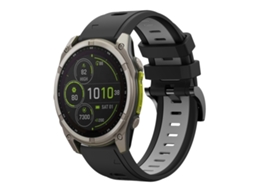 Bracelete Esportivo Silicone para Garmin Fenix 8 Mip com duas cores Preto e Cinza XIAOMOYU