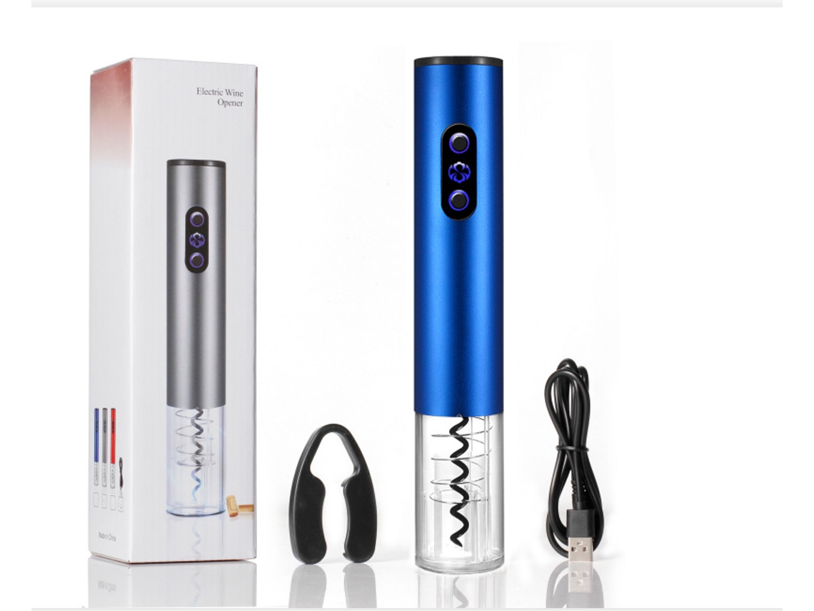 Saca-rolhas Elétrico Automático, A Bateria, Azul Safira