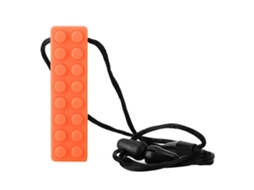 Mali colar Chupeta Mastigável Silicone Sensorial para Crianças com Autismo Tdah Laranja