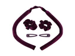 Arame De Curl Sem Calor Com Tiara, Fitas, Grampos E Scrunchies Para Dormir - Roxo