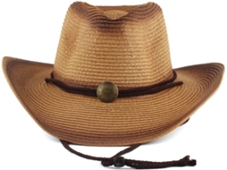 Palha Chapéu Estilo Ocidental Masculino, Modelo Outsider Panama Tavel, Cor Cáqui, Tamanho Único.