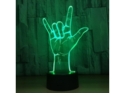 Luminária Noturna Holográfica Led 3d com Ilusão de Ótica e Linguagem Sinais "eu Te Amo", Alimentação Usb BRILVIBERA