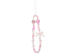 Lurelia Cordão Para Telemóvel Com Pérolas Com Contas 13,00 X 3,00 X 0,80 Cm Rosa Anti-perda