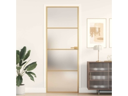 Vidaxl Porta Interior 76x201,5 Cm Vidro Temperado E Alumínio Dourado