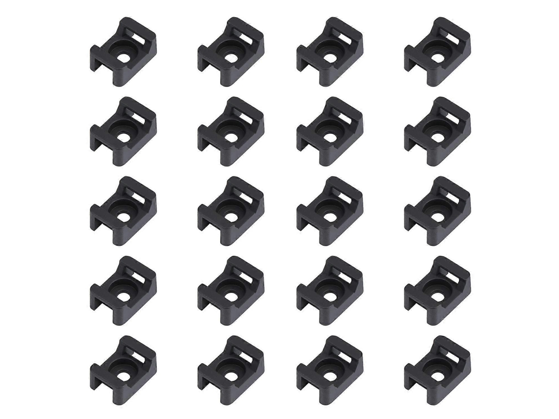 150 Peças Suportes de Cabo Preto 23mmx16mm Tipo Sela Base Porta cabos