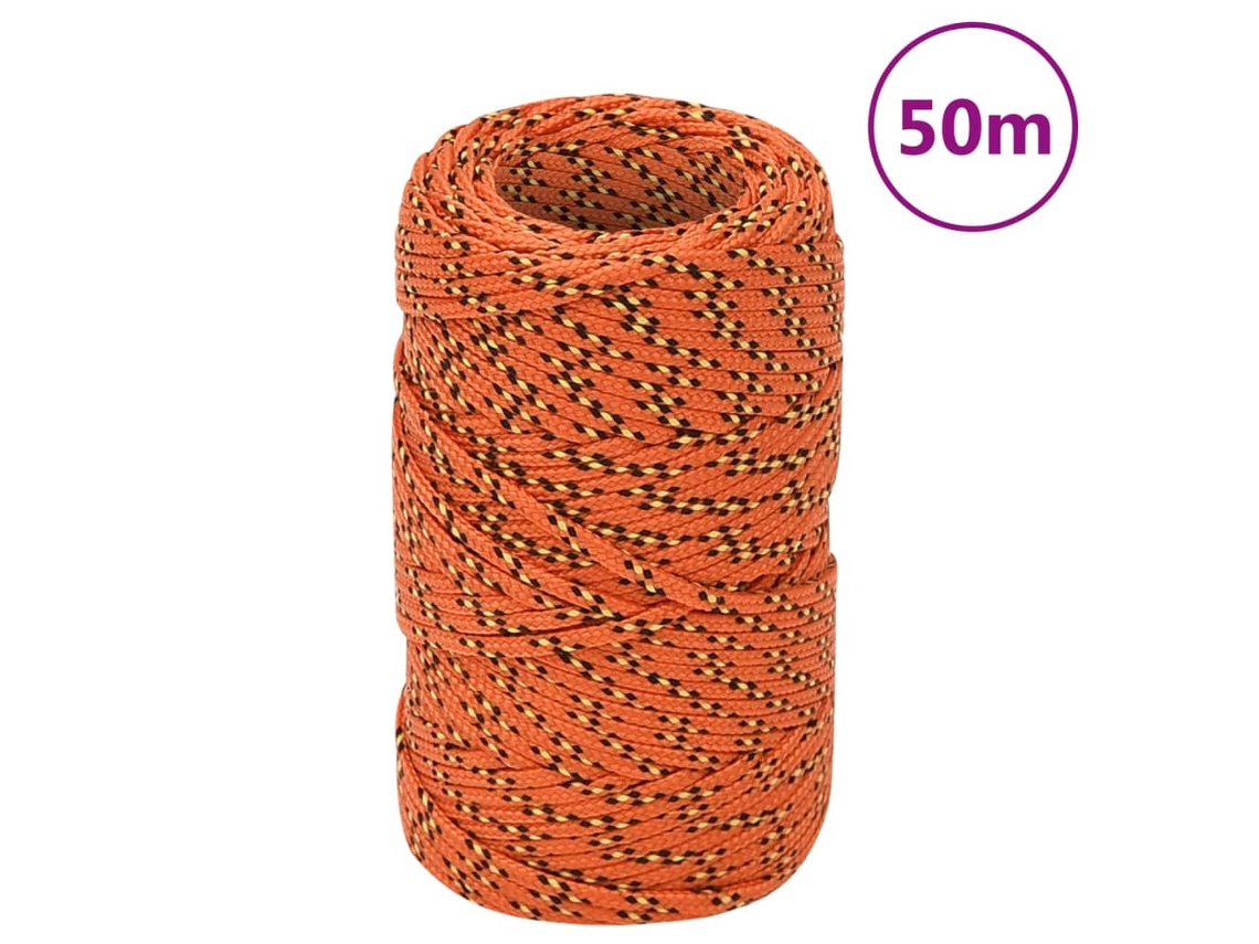 Vidaxl Corda De Barco 2 Mm 50 M Polipropileno Laranja