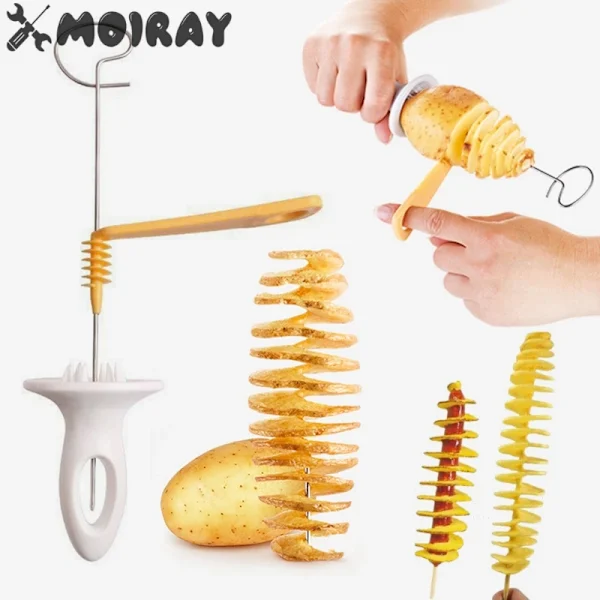 Cortador De Batatas Em Espiral, Fatiador De Batatas Em Torre Torcida, Fatiador Criativo De Frutas E Legumes Para Cozinha(faça Você Mesmo)