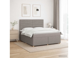 Vidaxl Cama Box Spring Com Colchão Cinzento-acastanhado 140 X 200 Cm