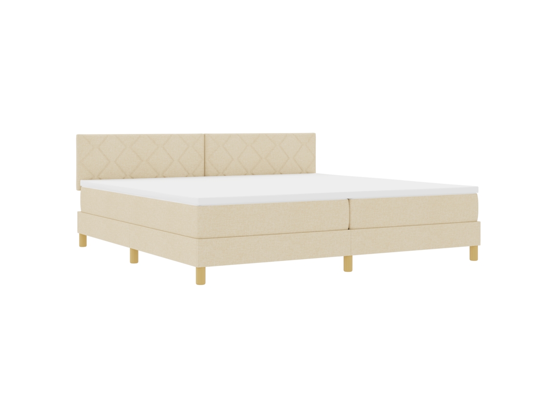 Conjunto 1 Cama Box Vidaxl Creme Tecido (200 X 200 Cm)