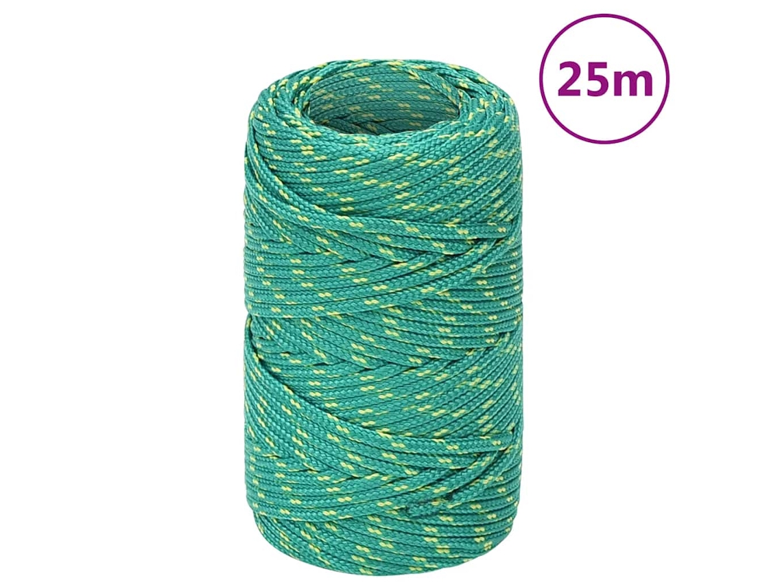 Vidaxl Corda De Barco 2 Mm 25 M Polipropileno Verde
