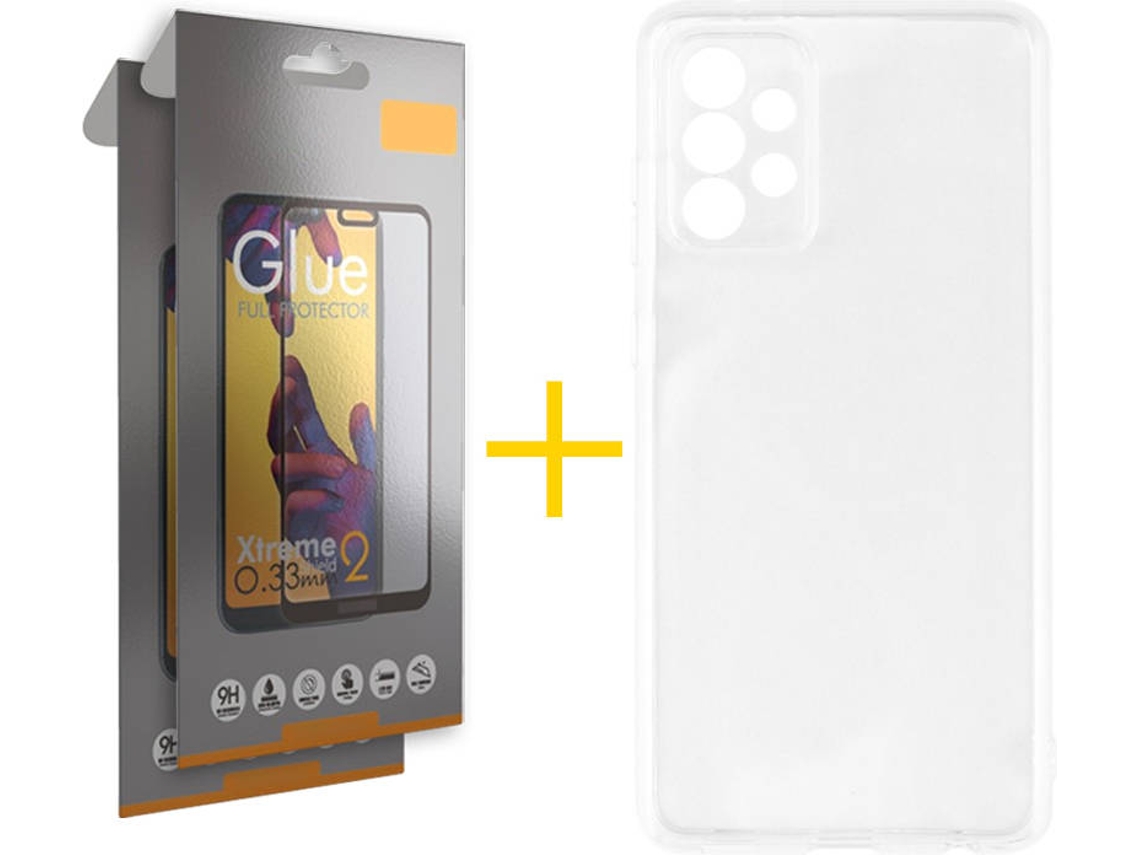 Capa e 2 Películas de Vidro Full Samsung A32 5G SKYHE Silicone Líquido Transparente