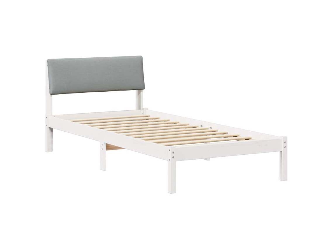 Estrutura da Cama Branco e Cinza Claro 90 X 190 Cm MAISON EXCLUSIVE