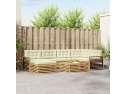 Vidaxl Conjunto De Sofás Para Exterior 7 Unid. Branco E Creme