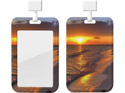 Porta Crachá Honeymoon Sunset, Parque Estadual, Capa Protetora Vertical com Cordão, Capa de Plástico Impermeável, Porta