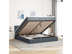 Vidaxl Estrutura De Cama Otomana Com Colchão 180x200cm Cinzento Escuro