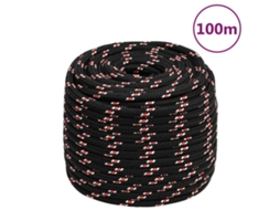 Vidaxl Corda De Barco 18 Mm 100 M Polipropileno Preto