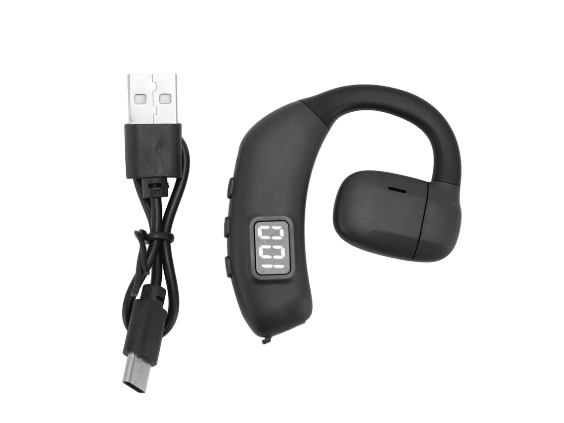 Fone De Ouvido Bluetooth 5.4 Sem Fio De Condução Aérea Open Ear Redução De Ruído Para Esportes Motoristas Preto