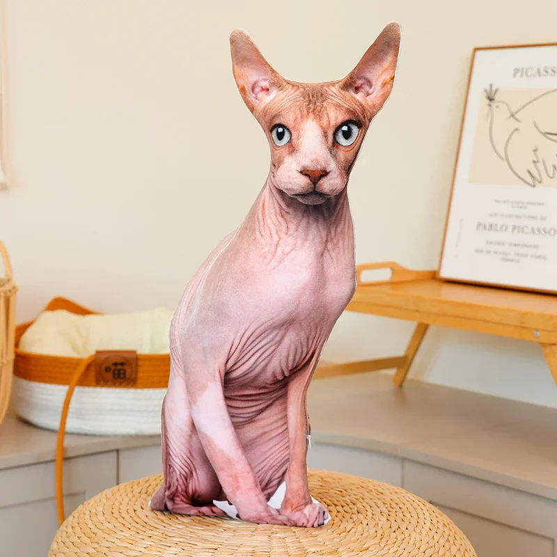 Brinquedo de Pelúcia Realista em 3d de Gato com Enchimento Macio. MDUG (estilo 9, 48 Cm)