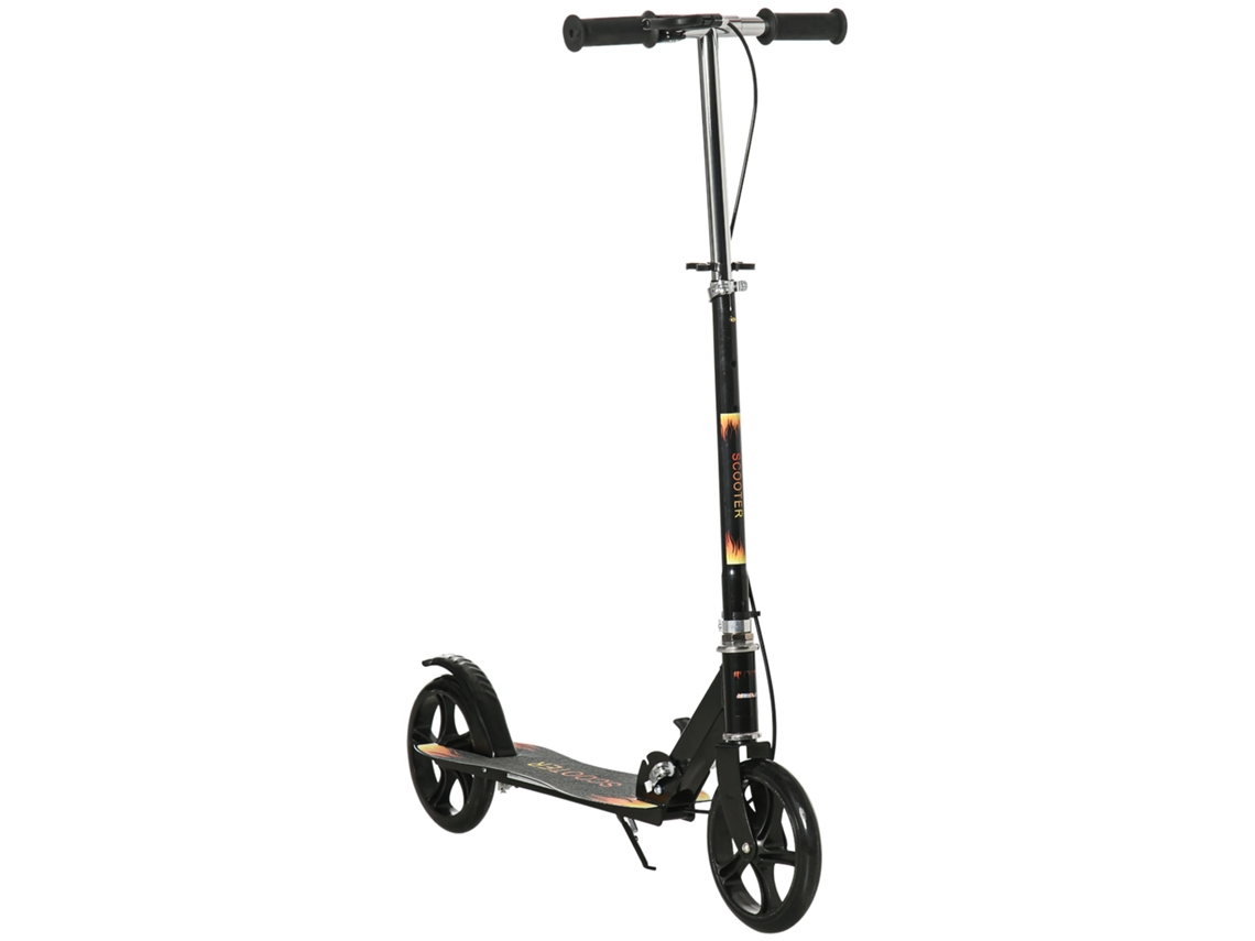 Scooter para Crianças de 7 a 14 Anos com Guidão Ajustável de 3 Alturas. 86x35x93/98/103 Cm. Preto Ge