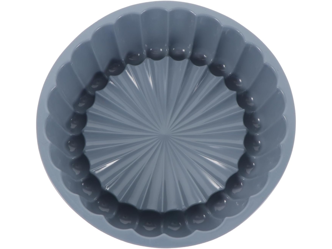 Forma de silicone flexível e transparente para fazer tigelas redondas.