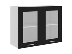 Armário de parede com vidro “lyon” 80x31x60 cm preto MAISON EXCLUSIVE