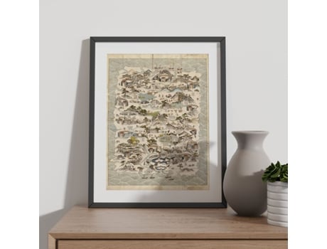 Cartazes Geográficos De NACNIC Em Estilo Vintage Mapa De Hainan (China) De 1820 1875 Ilustrações De Mapamundis Antigos A3 Com Armação Branca