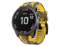 Lurelia Pulseira De Silicone Camuflada Amarela, Compatível Com Garmin Fenix 7x