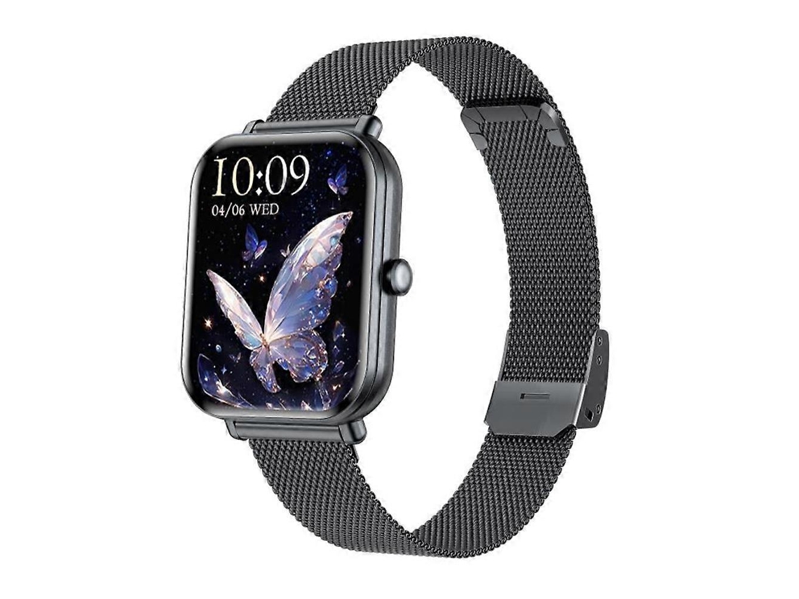 Relógio Inteligente Km66 Com Tela Colorida De 1,75 Polegadas, Pulseira De Aço Milan E Suporte Para Chamadas Bluetooth.