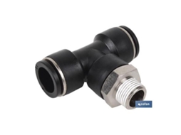 Racor roscado plastico t , t-12, r-1/8