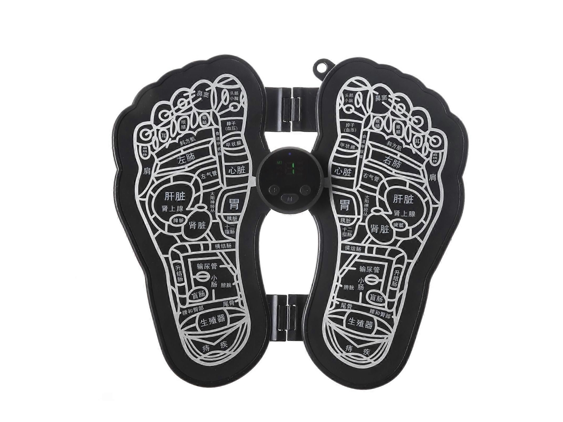 Massageador De Pés Portátil Mlr-125 Mini Para Idosos, Com Estimulação Elétrica Neuromuscular (ems), Relaxame Nto Dos Em Casa. Cor: Preto