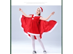 Vestido Capa Fantasia de Natal 100Cm