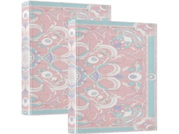 Massa redonda de 3,8 cm (1,5 pollegadas) com estampa floral, rosa e azul claro, com embalagens internas, pacote com 200 folhas.
