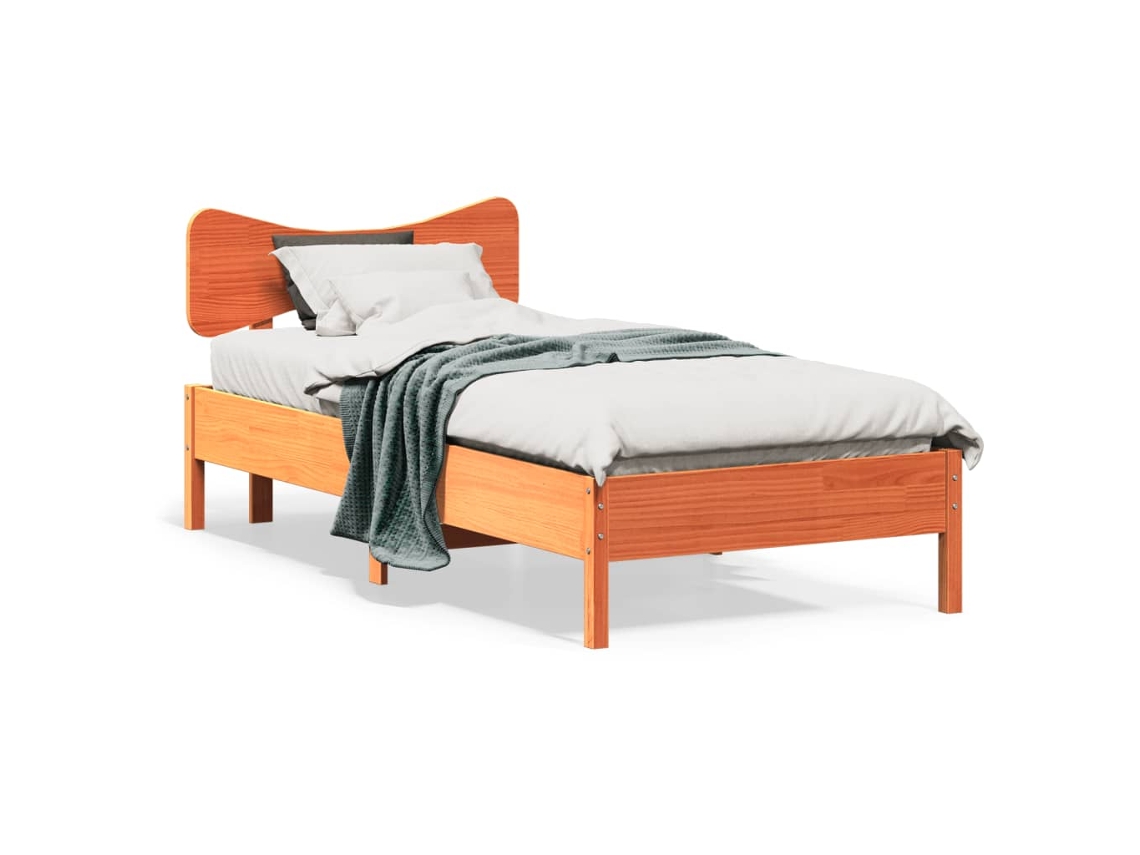 Vidaxl Cama Sem Colchão 90x190 Cm Madeira De Pinho Maciça Castanho-mel