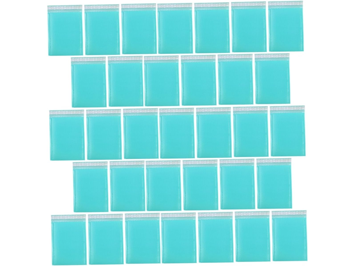 Pacote com 50 envelopes acolchoados com bolhas para embalagem de envio de joias, resistentes a rasgos e impactos.