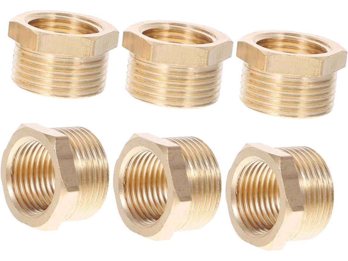 Conjunto De 6 Adaptadores Latão Para Mangueira, Conexões 3/4" 1/2",