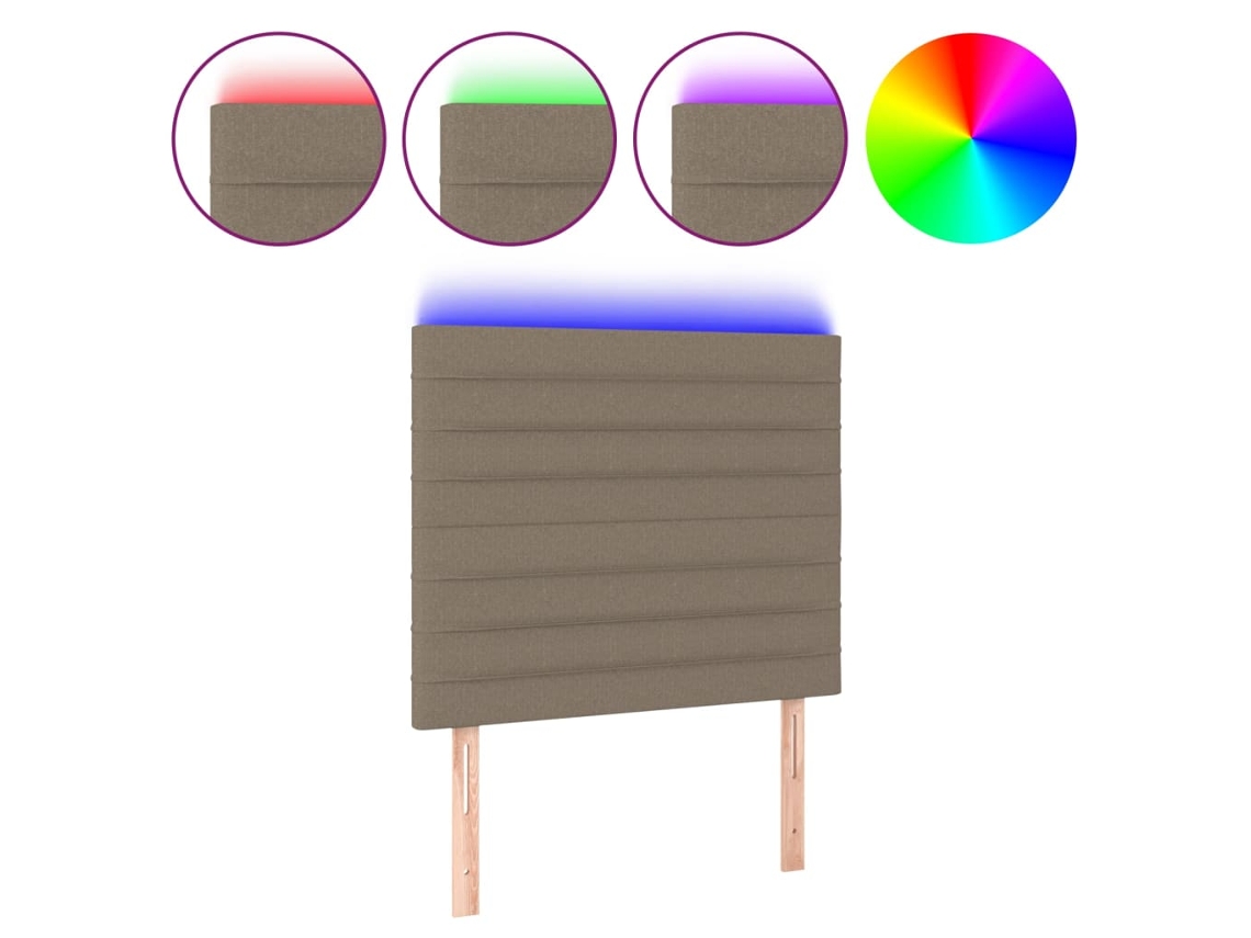 Cabeceira de Cama com Led Tecido Cinza Acastanhado MAISON EXCLUSIVE (90x5x118 cm)