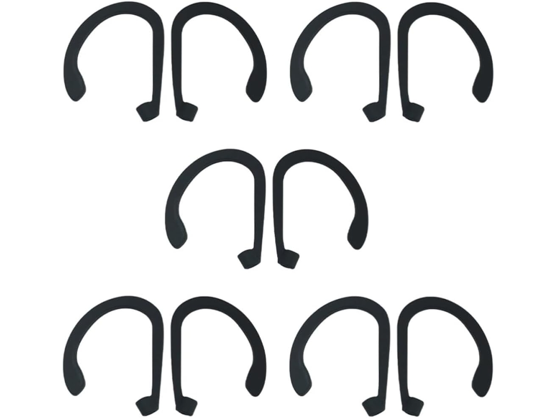 Crochets D ' Oreille Em Silicone Para Écouteurs Sans Fil 5 Pares Noir Anti - Dérapant Acessórios Para Casque
