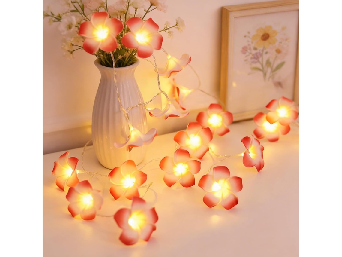 Cordão De Luzes Led Em Formato Flor, 3m, 20 Leds, Fada Para A
