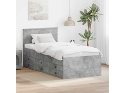 Vidaxl Sofá-camas Com Gaveta Cinza Concreto E Preto 100 X 200 Cm
