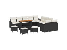 Sofá De Jardim Vidaxl Preto Vime Pe (100 X 100 X 71 Cm)