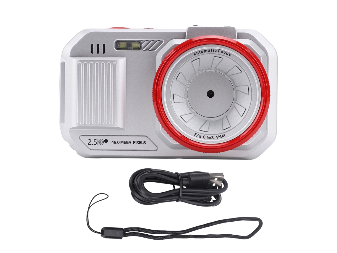 Câmera Digital De Tela Dupla 48mp Hd 16x Zoom Autofoco Wifi Com Tela Colorida De 2.8 Polegadas Prata